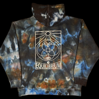 Hoodie, Sweatpants - Black/Grey/Sky Blue Crunch Ice Dye - Size XL